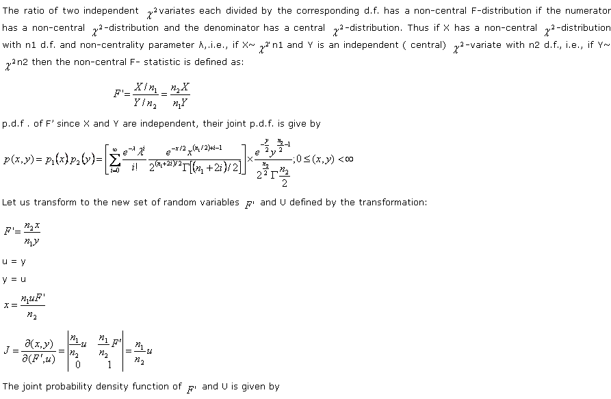 non central f distribution