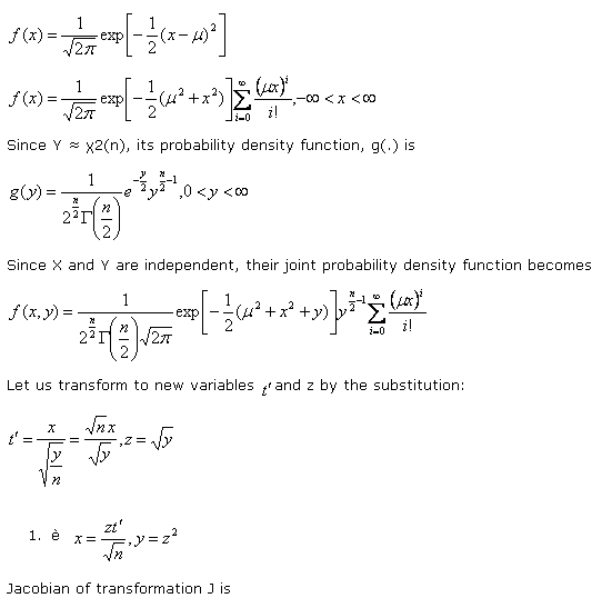 non central t distribution