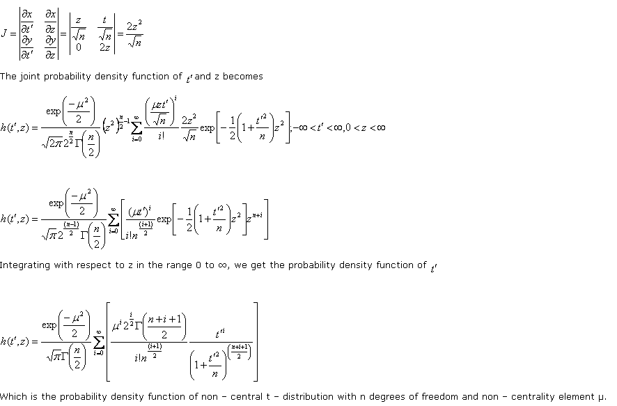 non central t distribution