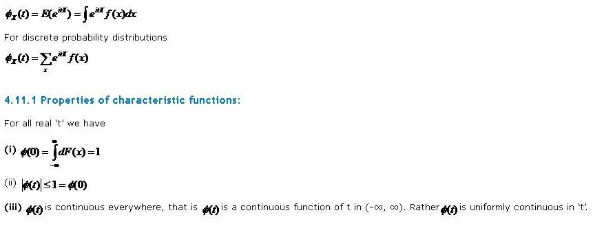 properties of characteristic functions
