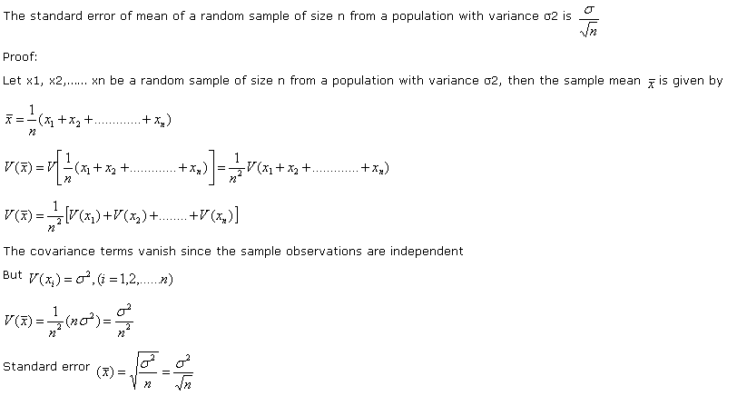 standard error of sample mean