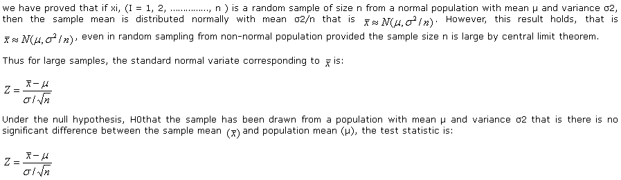 test of significance for single mean