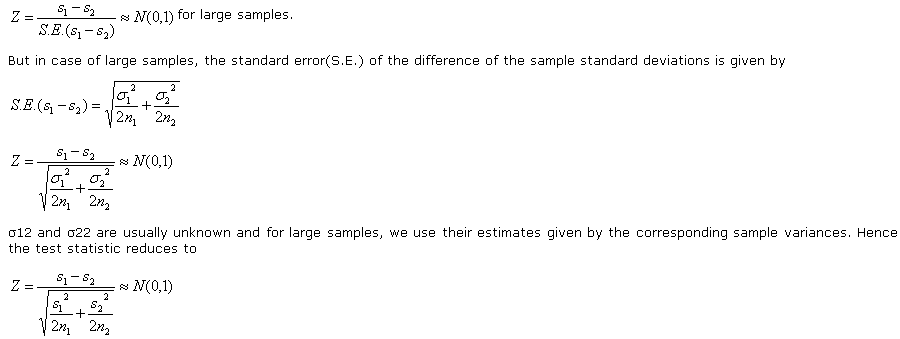 the difference of standard deviations