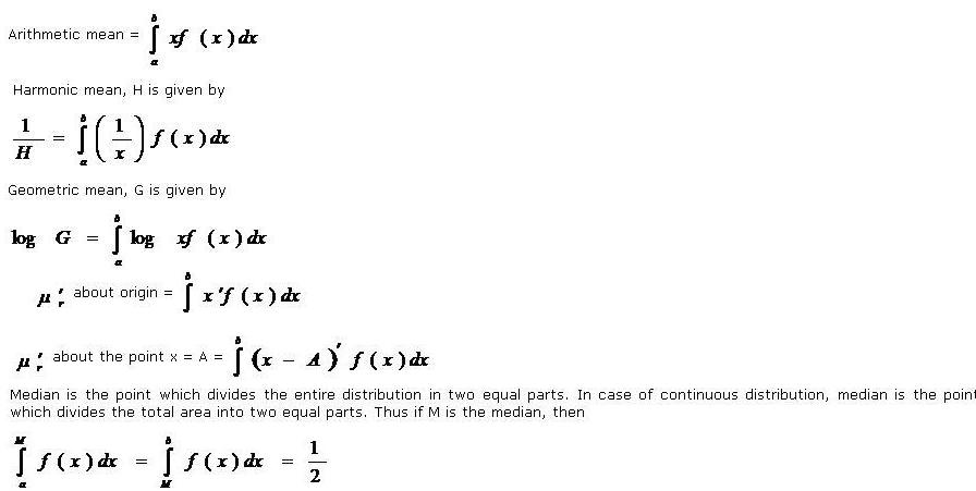 various measures of central tendency