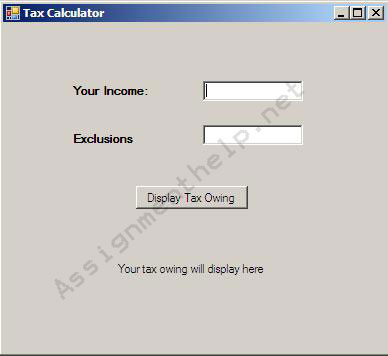 Visual Basic Tax Calculator
